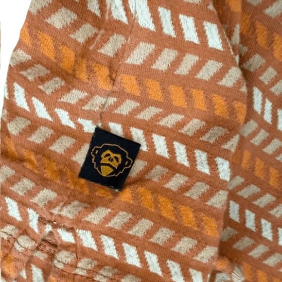 Howler Bros Men's Geometric Snap Up Polo Shirt Orange White Size Medium - Picture 5 of 9